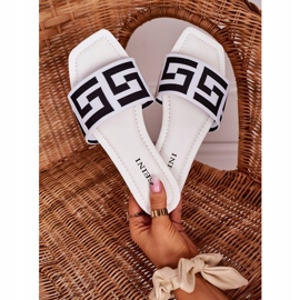 Klassiska tofflor för kvinnor Vit Melinda svart 1