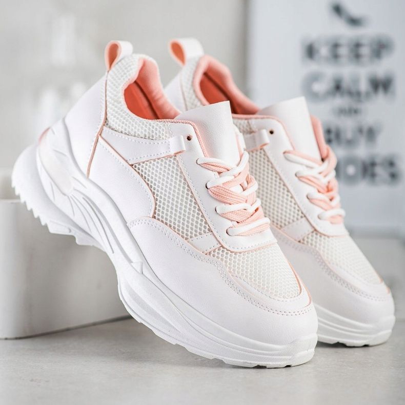 SHELOVET Bekväma vita sneakers 2