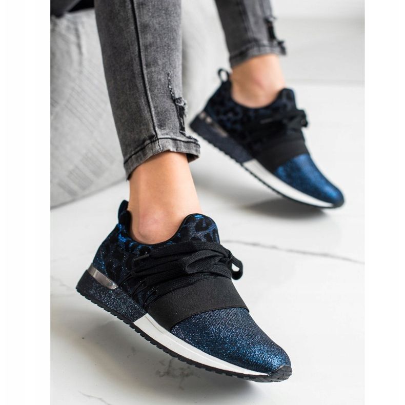 Kylie Sneakers i leopardmönster blå 1