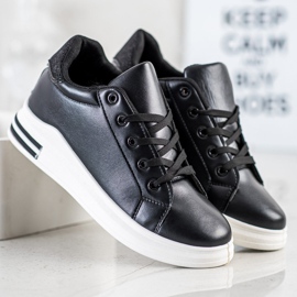 Diamantique Wedge Sneakers Med Glitter svart 1