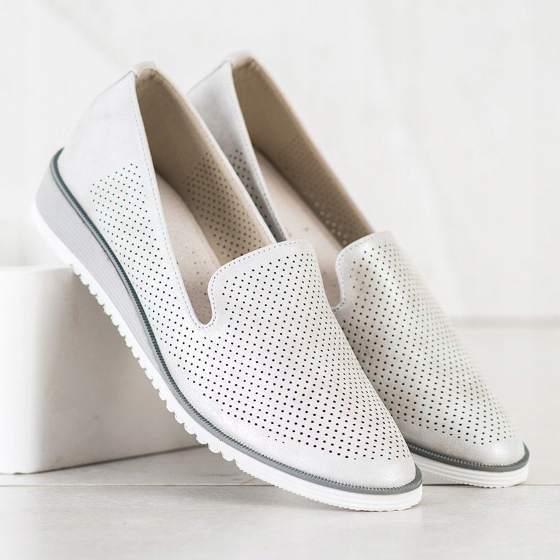 Goodin Openwork Leather Lords silver- grå 2