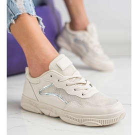 Ideal Shoes Casual Beige Sneakers 2