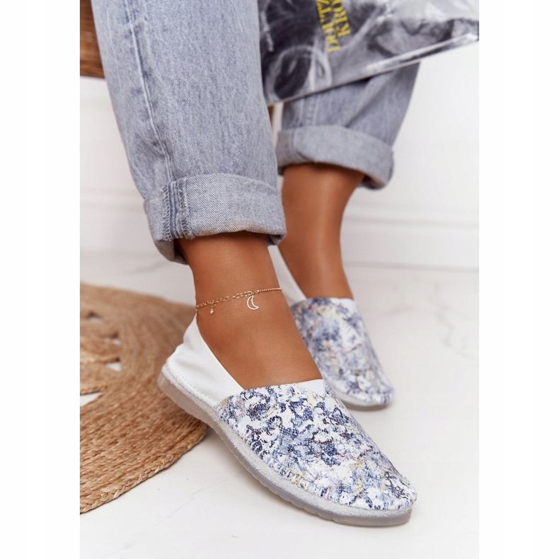 Dam läder Maciejka Ballerinas Vit 01930-85 mångfärgad 2