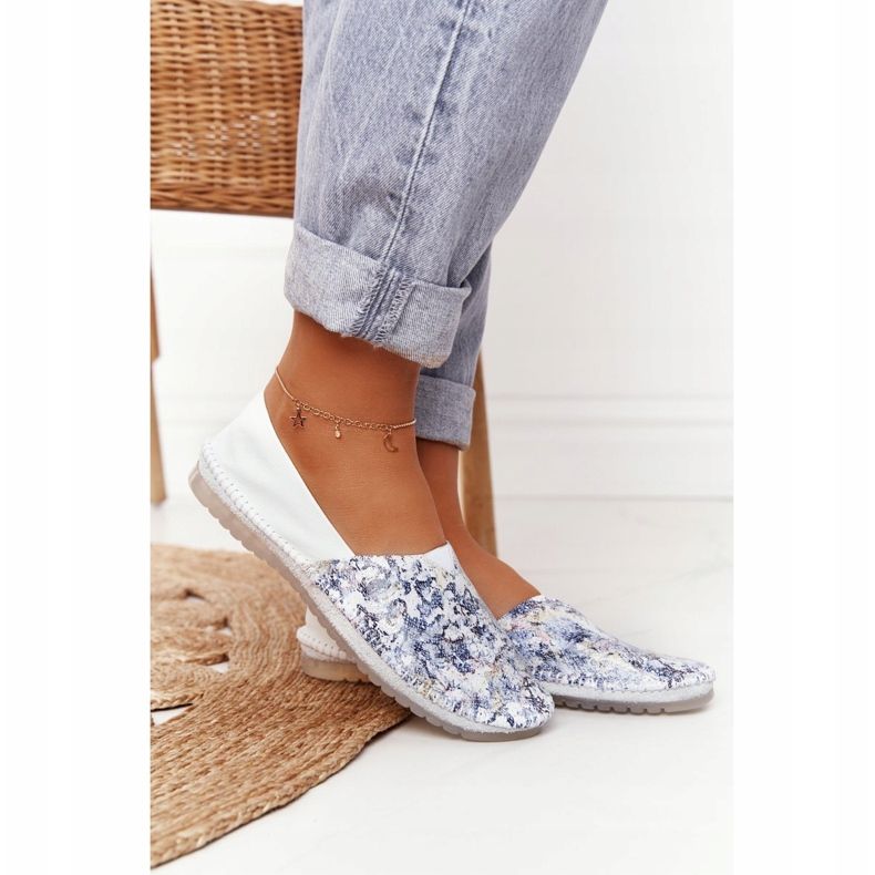 Dam läder Maciejka Ballerinas Vit 01930-85 mångfärgad 1