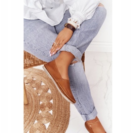 Läderballerinor för kvinnor Maciejka Röd 01930-52 brun 1