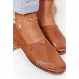 Läderballerinor för kvinnor Maciejka Röd 01930-52 brun 2