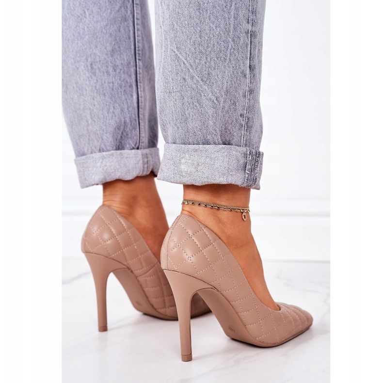 PS1 Elegant Quiltad Stilettos Ljusbrun Rosanna 1