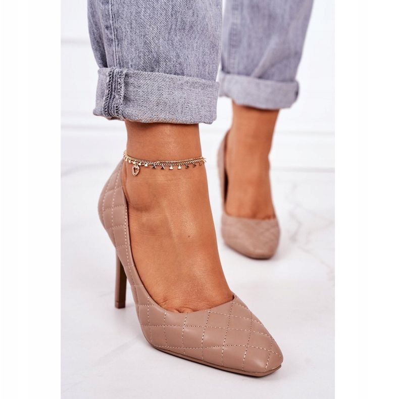 PS1 Elegant Quiltad Stilettos Ljusbrun Rosanna 2