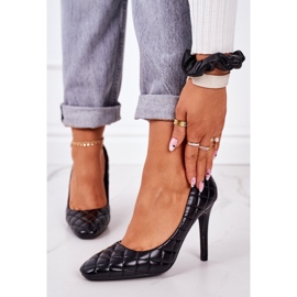 PS1 Eleganta svarta Rosanna Quiltade stiletter 2