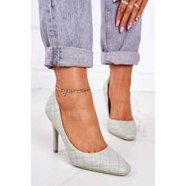 PS1 Elegant grön quiltad stilettos Rosanna 1