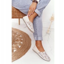 Kvinnors läder Maciejka Ballerinas Beige-Gold 01930-81 gyllene 1