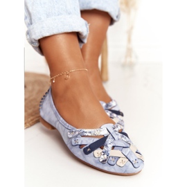 Damer läderballerinor Maciejka Blå 01358-45 1