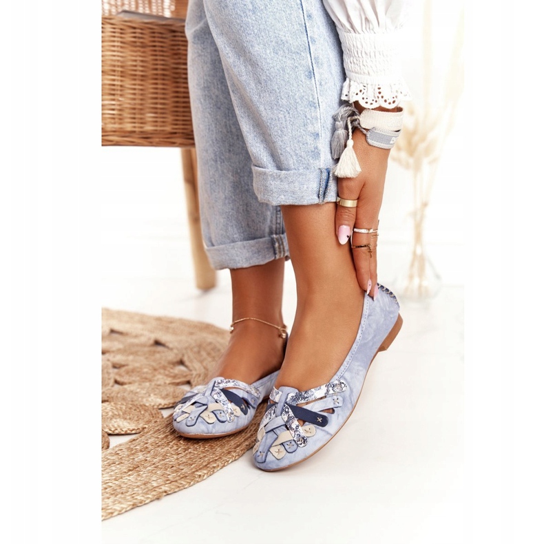 Damer läderballerinor Maciejka Blå 01358-45 2