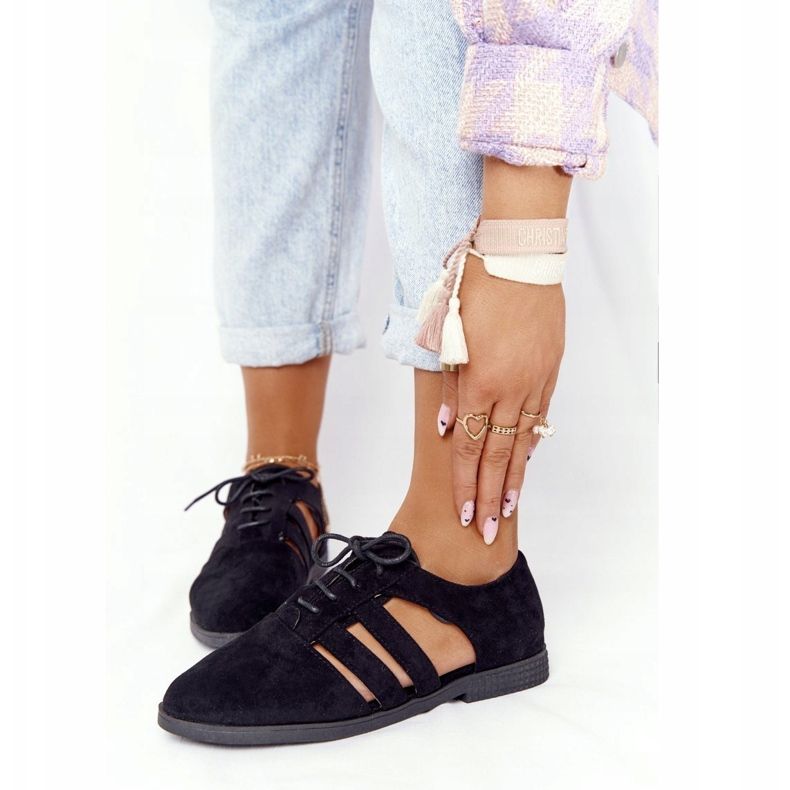 Kvinnors Brogues med utskärningar svart Lu Boo 1