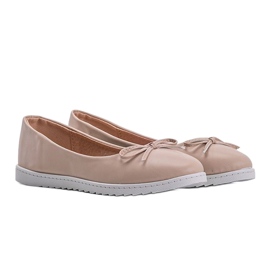 Beige ballerina för damer med en Bridget rosett 1