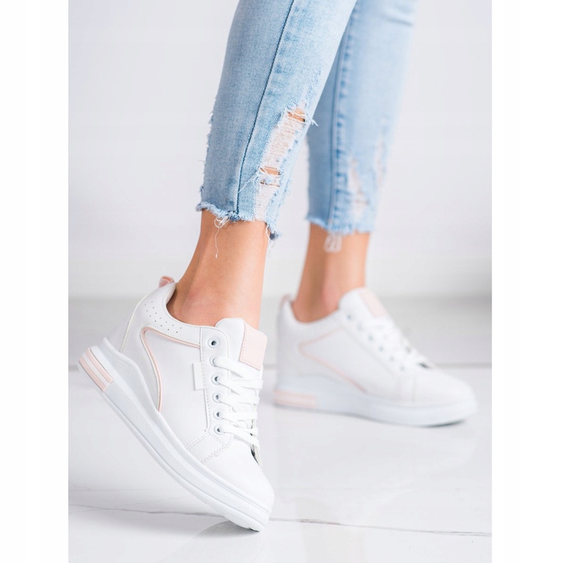 SHELOVET Vita skor med dold kil 2