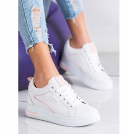 SHELOVET Vita skor med dold kil 1