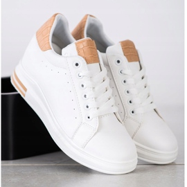 Ideal Shoes Spring Wedge Sneakers vit 1