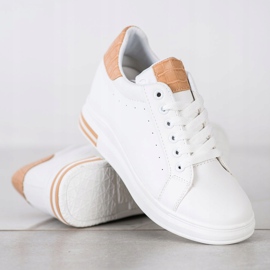 Ideal Shoes Spring Wedge Sneakers vit 2