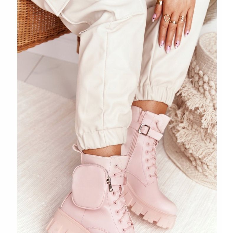 PS1 Plattform stövlar arbetare rosa lördag 2