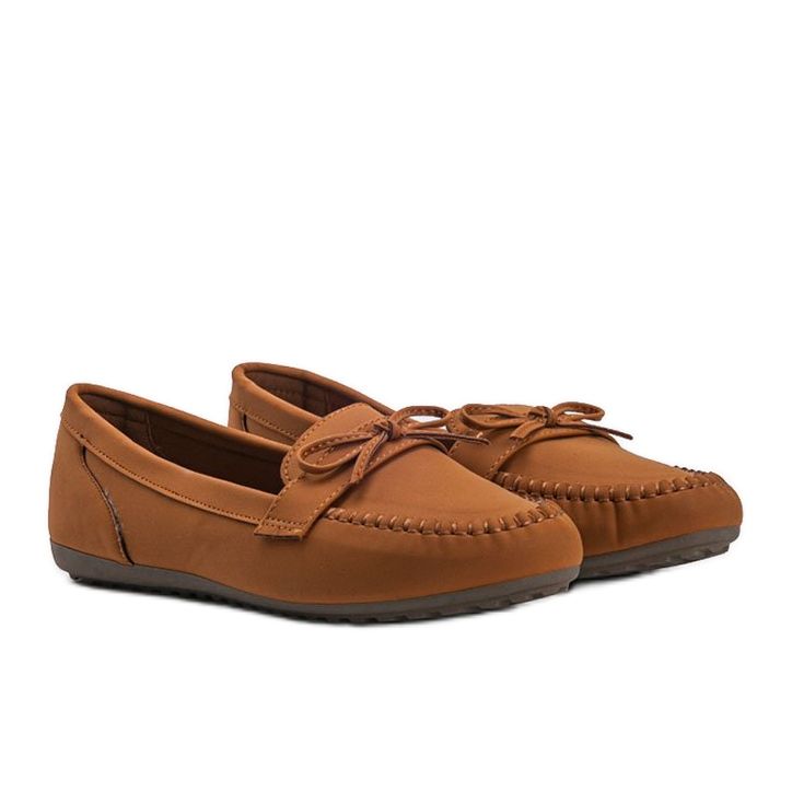 Bruna matta loafers med Deborah -rosett 1