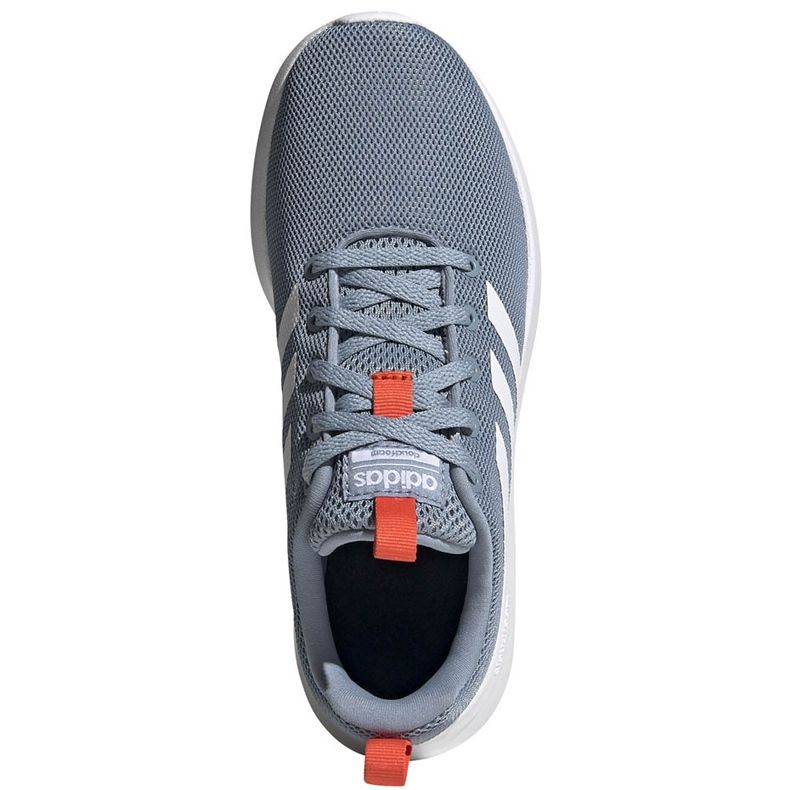Grå Adidas Lite Racer Cln K löparskor FV9607 vit blå orange 1