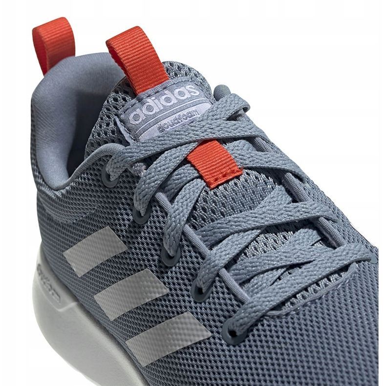 Grå Adidas Lite Racer Cln K löparskor FV9607 vit blå orange 3