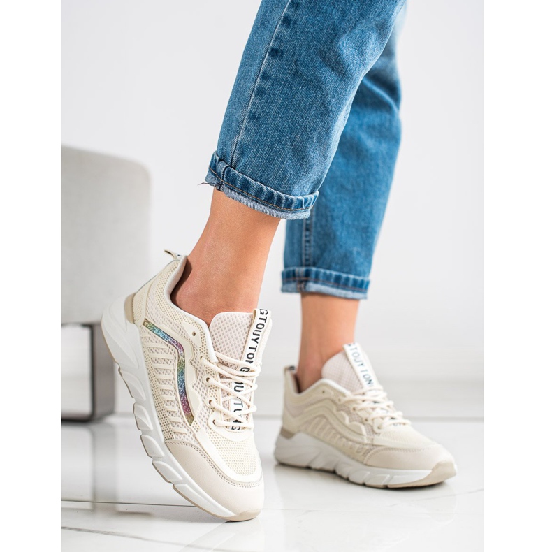 SHELOVET Klassiska sneakers beige 1