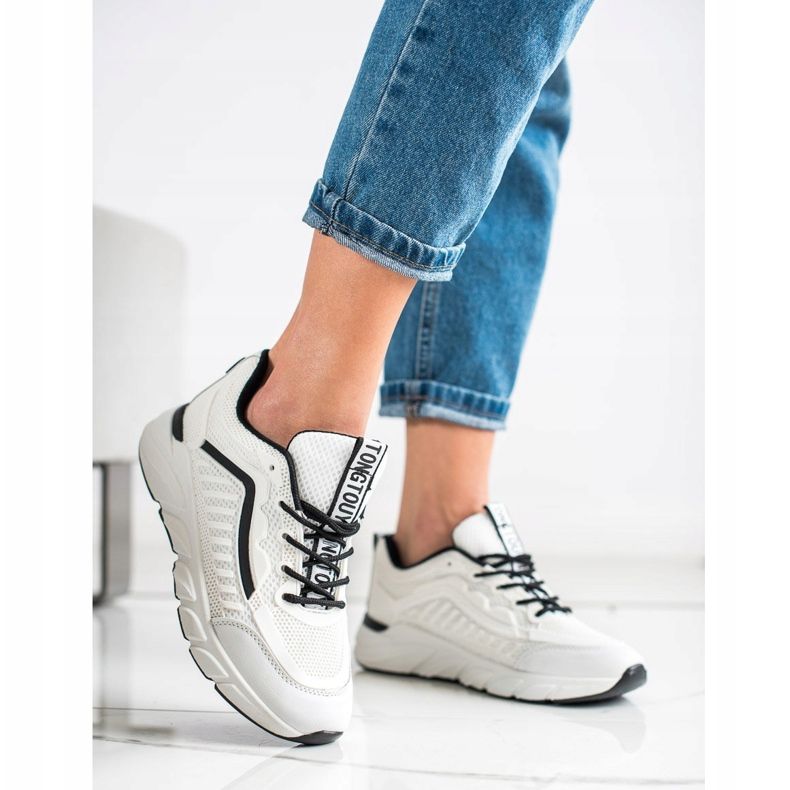 SHELOVET Klassiska sneakers vit svart 2