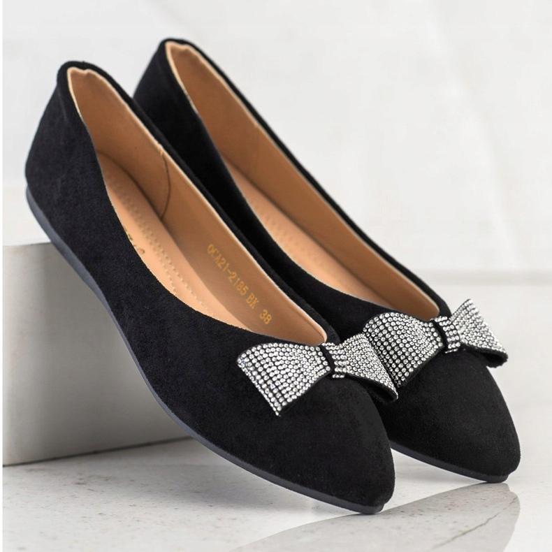 Ballerinor med en dekorativ VINCEZA -rosett svart 1