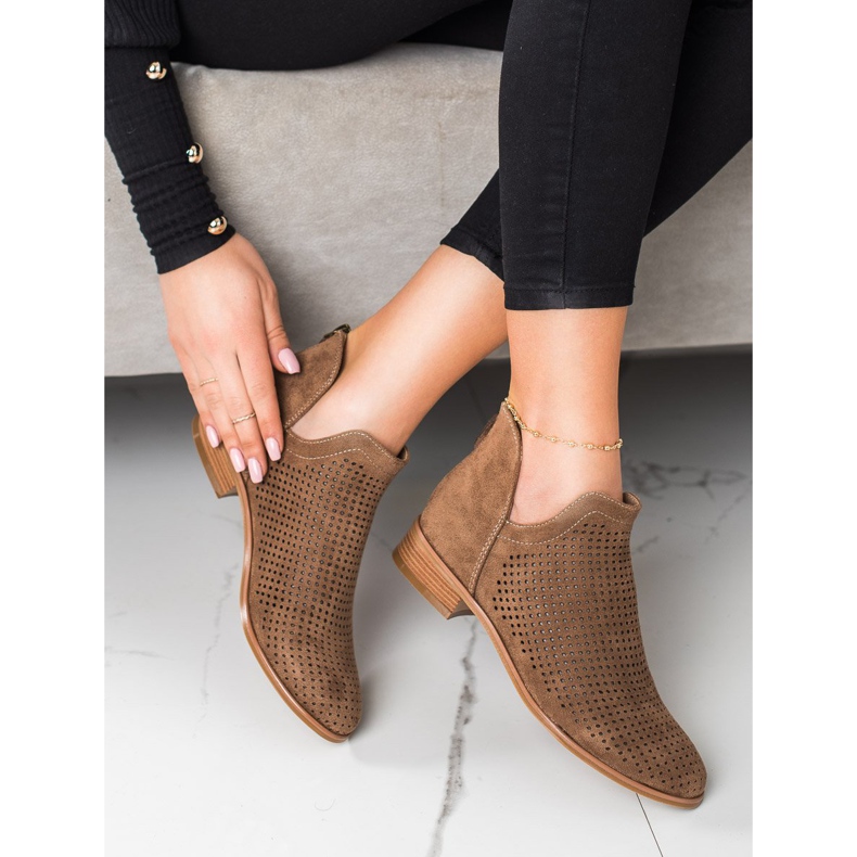 VINCEZA fjäderstövlar brun 1