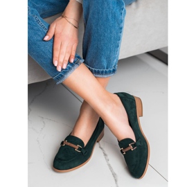 VINCEZA loafers med låg klack grön 2