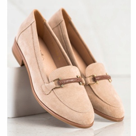 VINCEZA loafers med låg klack beige 2