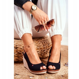 PS1 Tommy Black Flätade Wedge Sandaler brun svart 1