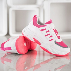 SHELOVET Bekväma sneakers med mesh BH-001RO vit rosa 2