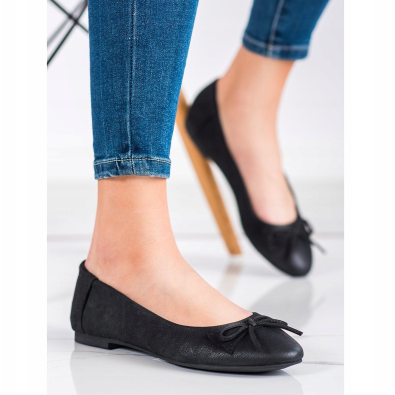 SHELOVET Klassisk Ballerina Med En Rosett svart 1