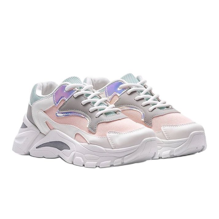 Vita och rosa Lesly -sneakers 1