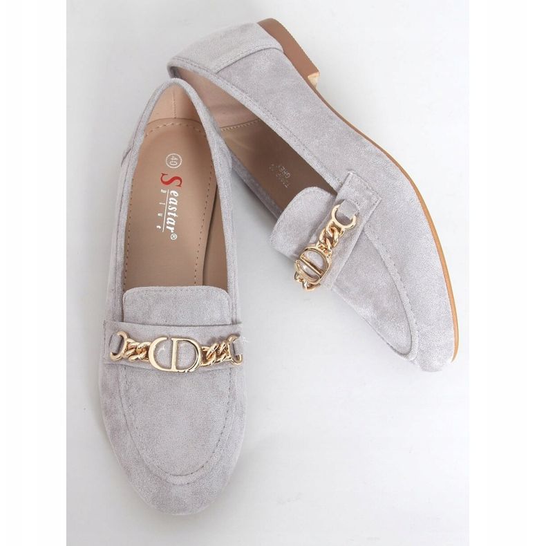 Grå Dam grå loafers T393P Grå 1