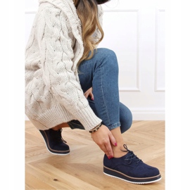 Loafers för kvinnor med snörning marinblå 8988-45 Blå 2