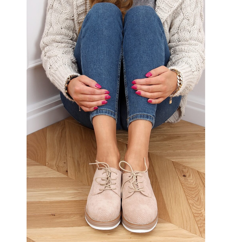 Dam snörning loafers beige 8988-45 Beige 2