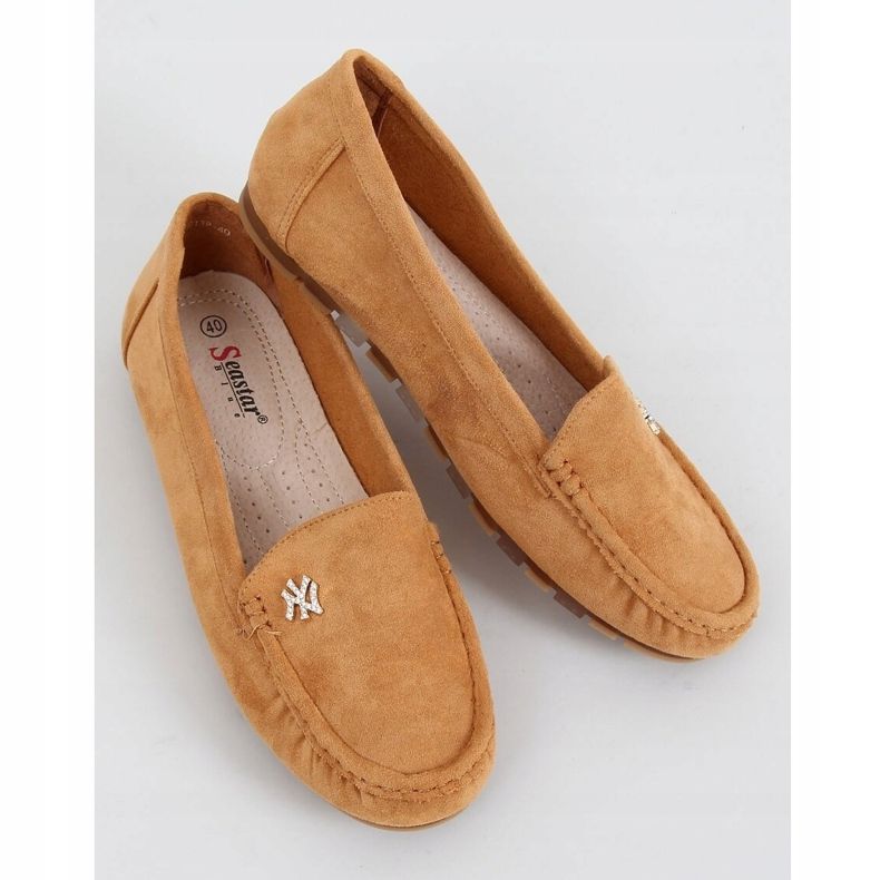 Camel GS13P Tan loafers för kvinnor brun 1