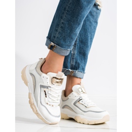 Ideal Shoes Sneakers med glitterinsats vit mångfärgad 1