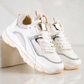 Ideal Shoes Sneakers med glitterinsats vit mångfärgad 2