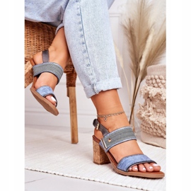 EVE Emma Blue Sandals On A Cork Bar brun blå 2