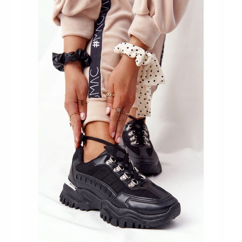 PS1 Kvinnors sneakers på stor sula Bra humör svart 2