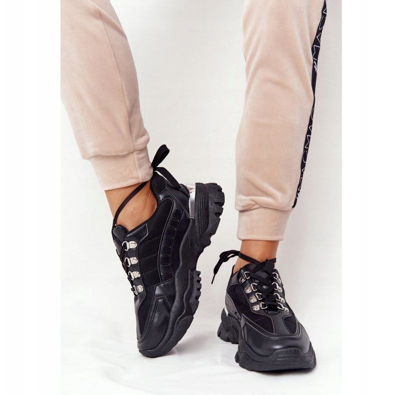 PS1 Kvinnors sneakers på stor sula Bra humör svart 1