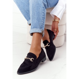 S.Barski Eleganta kvinnors loafers S. Barski mocka svart 1