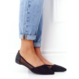 Svarta mockaballerinor i spets med nät 1