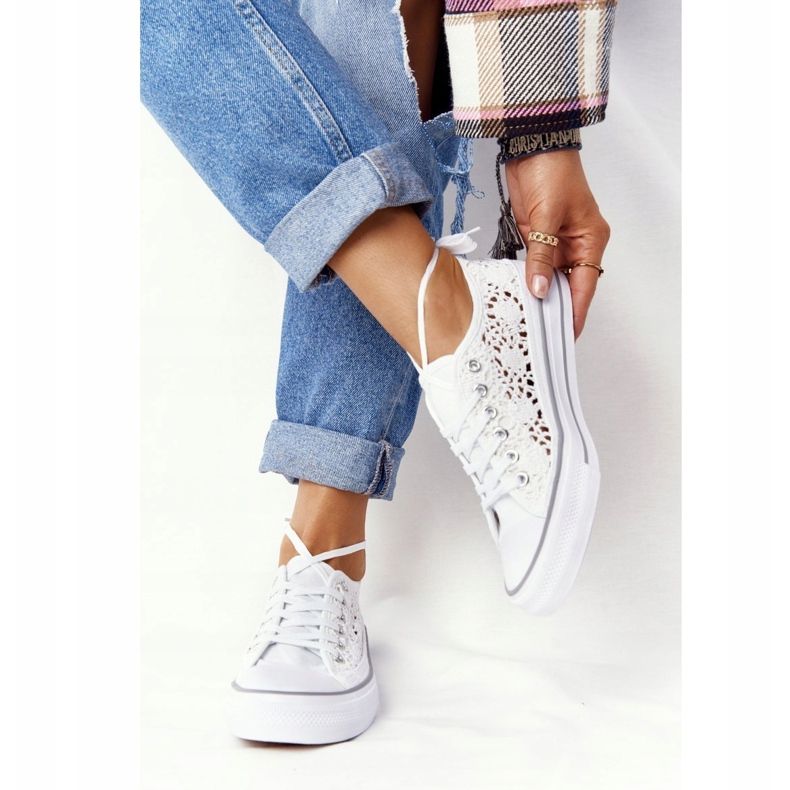 FB2 Candice sneakers för kvinnor med vit spets 2
