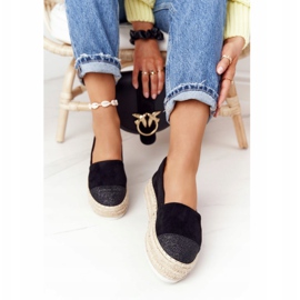 S.Barski Espadrilles på halmplattformen S. Bararski svart 1